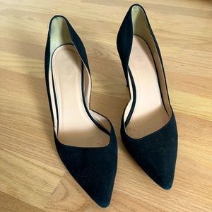 J.Crew black suede heels size 9